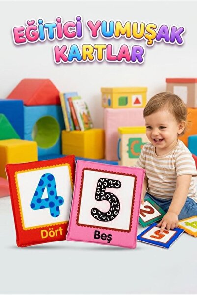 Tıfıl Toys 10 Educational Cloth Activity Cards – Toy That Supports Sensory an...