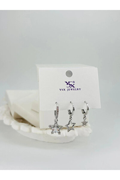 Inure Jewelry Star Detailed Triple Combination Earrings - Kp00556