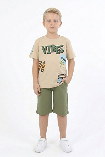 ALKINKİDS 3-12 Years Old Boys' Printed 100% Cotton Single Jersey Fabric Short...