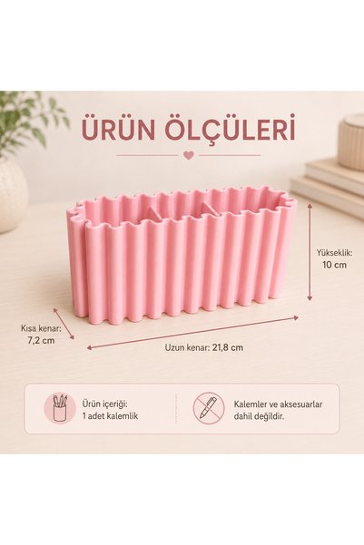 Mirya Notes Modern Dalgalı Masaüstü Organizer Kalemlik Düzenleyici Çok Amaçlı Ofis ve Çalışma Masası Organizeri
