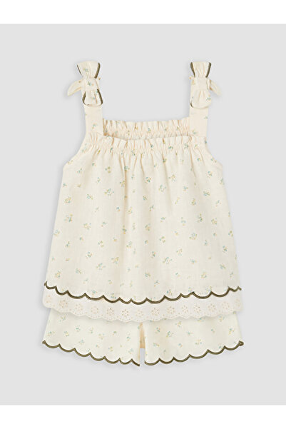 LC Waikiki Rmz Gi̇yi̇m Farkiyla Floral Girl's Set