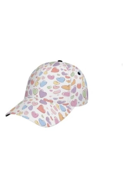 MASHASHOP Pălărie de soare pentru copii, imprimeu cu inimioare, bumbac, alb, ...