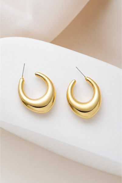 MRK Women's Lightweight Oval Curved Vintage Hoop Earrings