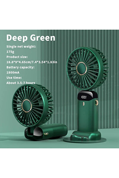 Choice1 Green Handheld Mini Fan 3000mAh Foldable Portable Desk Outdoor Neck H...