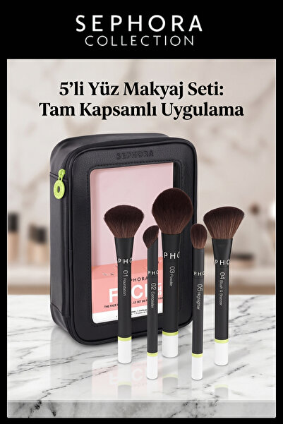 SEPHORA COLLECTION 5 Pieces Professional Makeup Brush Set Foundation Powder B...