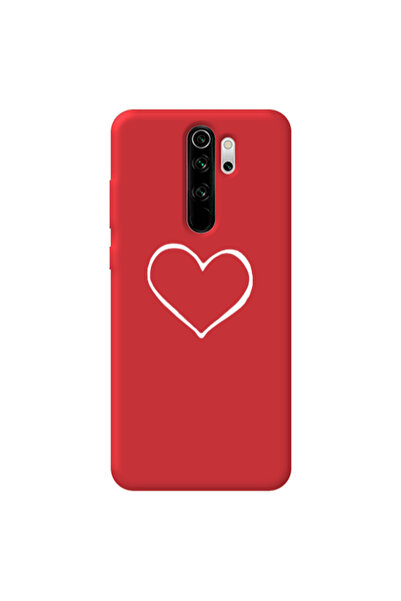 Other Xiaomi Redmi Note 8 Pro White heart Red Colored Silicone TPU Θήκη