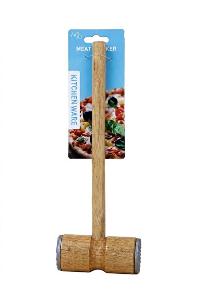 B&D Meat Hammer, Wooden Kitchen Hammer, 26.5 x 4.5 cm