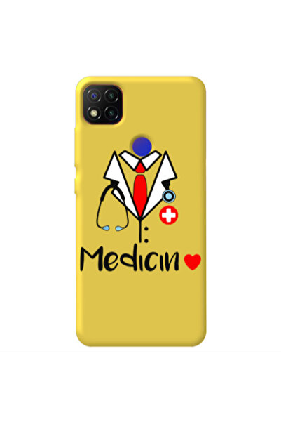Other Xiaomi Redmi 9c Medicin Yellow Colored Silicone TPU Θήκη