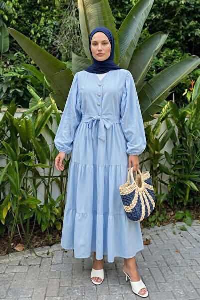 zenne Tied Skirt Suit Y0149 - Baby Blue