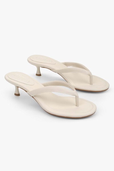 Shoeberry Дамски чехли на ток Rivela Ecru Skin Flip-Flop
