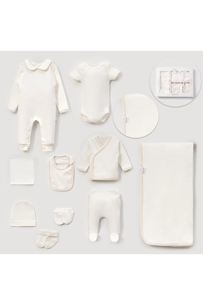limebabies Newborn Baby 100% Cotton Fabric Navy Blue Piping 10 Piece Hospital...