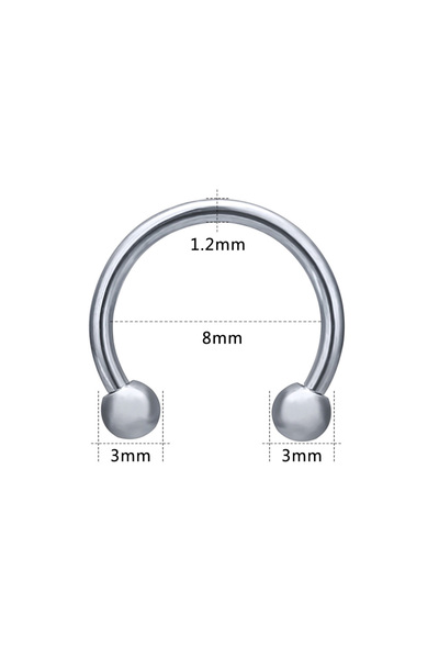 Choice16 Silver 8mm(16G) 1 PC 316L Stainless Steel Nose Ring 14G 16G Nose Pie...