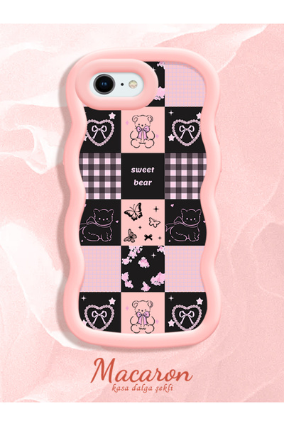 SLIMFELT iPhone 6 Plus/6S Plus Uyumlu Birleşik kare kalp fiyonk kedi kelebek ...