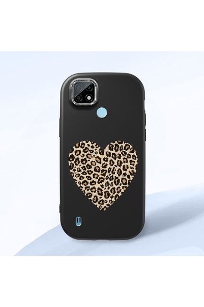 Hontinga Realme C21 Compatible Case Camera Protector Black Silicone Couple Ph...
