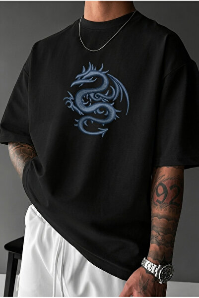qubo sportswear & company Unisex Oversize εμπριμέ βαμβακερό μπλουζάκι με κοντ...