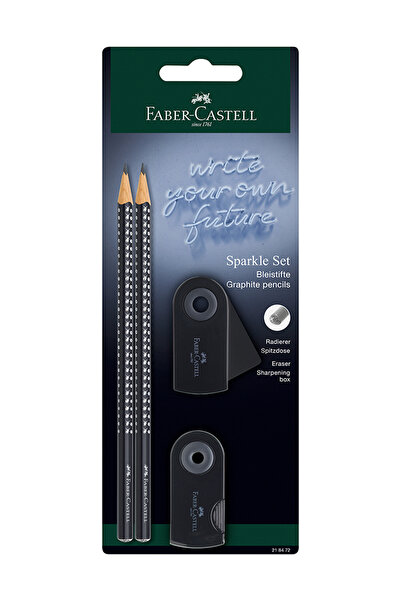 Faber Castell Sparkle Siyah Yazım Seti,Ergonomik Üçgen Şekil,Dayanıklı Uç