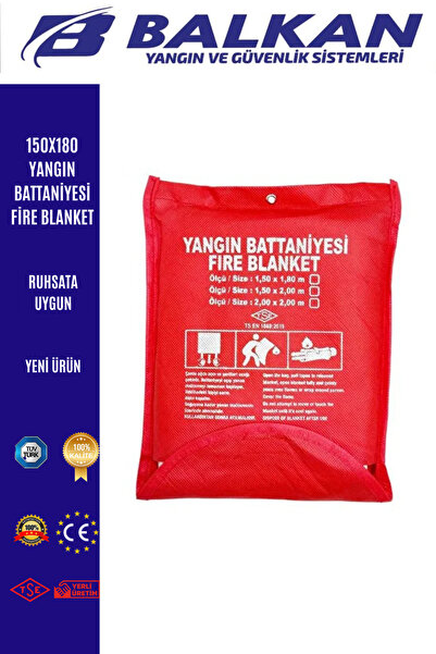 BALKAN YANGIN VE GÜVENLİK SİSTEMLERİ 150X180 YANGIN BATTANİYESİ FİRE BLANKET