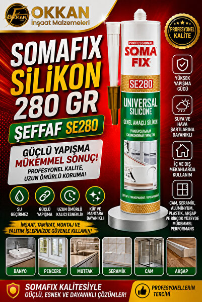 Somafix SİLİKON 280 GR ŞEFFAF SE280 24 Adet