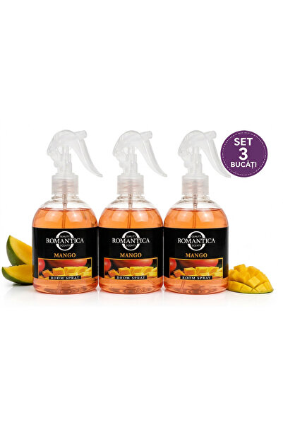 Romantica Set 3 x Spray Odorizant de Cameră Scents Mango, 500 ml