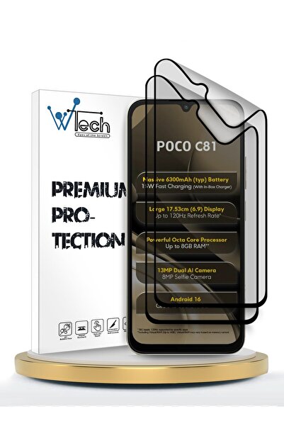 Wtech Xiaomi Poco C81 4G 2026 Premium Nano Ceramic Full Glue Full Cover Matte...