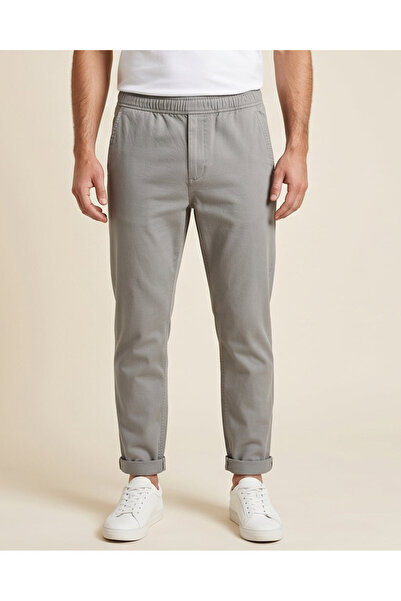 REDTAG Men Stonewash Relaxed Fit Pull-On Trousers
