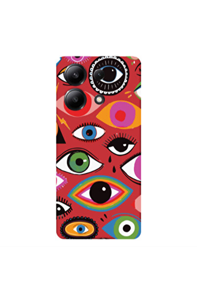 Other Xiaomi Redmi Note 13 4G Colorful eyes Red Colored Silicone TPU Θήκη