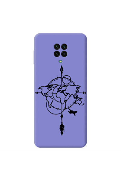 Other Xiaomi Redmi Note 9 Pro Old Map Purple Colored Silicone TPU Θήκη