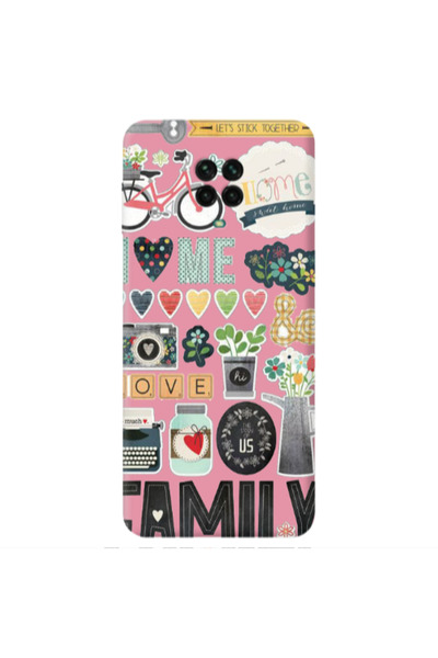 Other Xiaomi Redmi Note 9 Pro Family love home Pink Colored Silicone TPU Θήκη