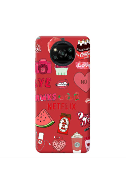 Other Xiaomi Poco X3 /X3 Pro pizza is my valentine Red Colored Silicone TPU Θήκη