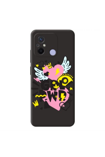 Other Xiaomi Redmi 12C Grl Pwr Black Colored Silicone TPU Θήκη