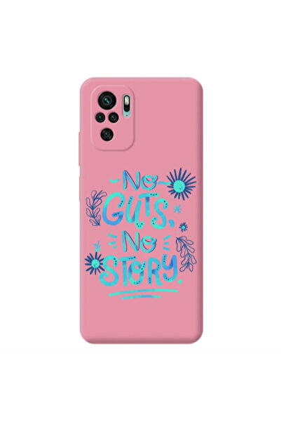 Other Xiaomi Redmi Note 10S No guts no story Pink Colored Silicone TPU Θήκη