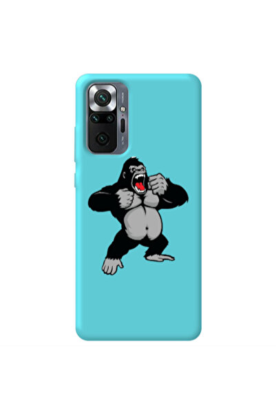 Other Xiaomi Redmi Note 10 Pro 4G Angry Gorilla2 Turquoise Colored Silicone T...