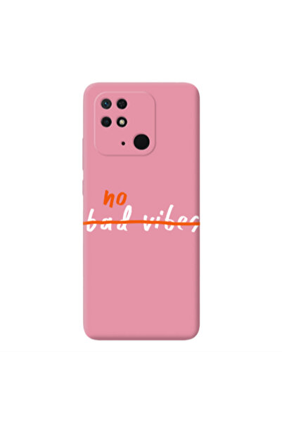 Other Xiaomi Redmi 10C No bad vibes 2 Pink Colored Silicone TPU Θήκη
