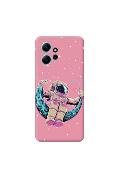 Other Xiaomi Redmi Note 12 4G Astronaut swinging on the moon Pink Colored Sil...