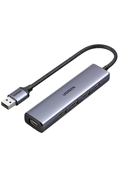 Ugreen Hub USB la 4 x USB 3.0, 5 în 1, Ugreen, negru