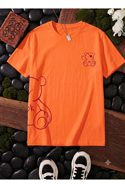 KOZİA OUTDOORS Γυναικείο μπλουζάκι με στάμπα πειρατικού αρκουδάκι, oversized,...