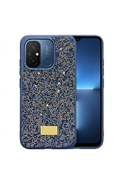 Pilanix Xiaomi Redmi 12C Kılıf Silikon Kenarlı Taşlı Parlak Lux Diamond Kapak