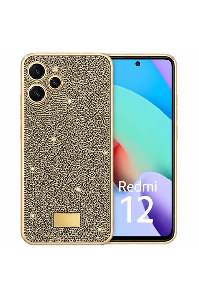 Pilanix Xiaomi Redmi 12 Case with Silicone Edges and Shiny Lux Diamond Cover