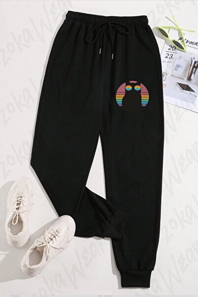 ZOKAWEAR Unisex Ally Cat Φούτερ με στάμπα με σημαία ουράνιου τόξου