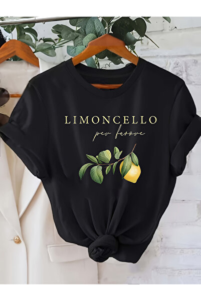 BASEPULSE تي شيرت LIMONCELLO Per Favore بطباعة جرافيك، قميص كاجوال بأكمام قصي...