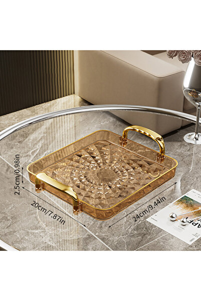 Choice5 صينية تقديم شفافة فاخرة من WORTHBUY Gold M، صينية بلاستيكية للفواكه و...