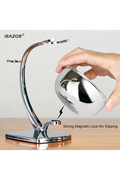 Choice iRAZOR Shaving Bowl and Stand Set with Magnetic Base - 304 Steel Bowl ...