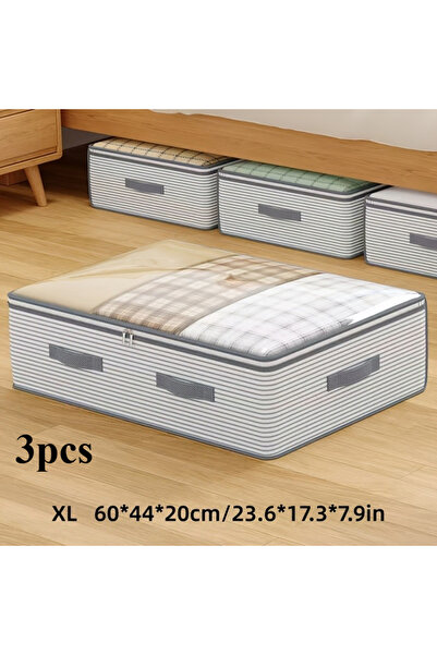Choice 3pcs XL Clothes and Blanket Storage Boxes,Under-Bed Storage Bags, Fold...