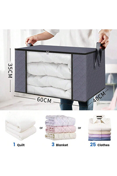 Choice1 Grey Foldable Fabric Storage Boxes Rectangle Multipurpose Organizer B...