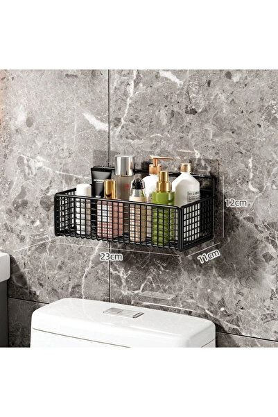 Choice3 Black-S-1PC Suspension Type Bilayer Bathroom Grid Shelf Organizer Sha...