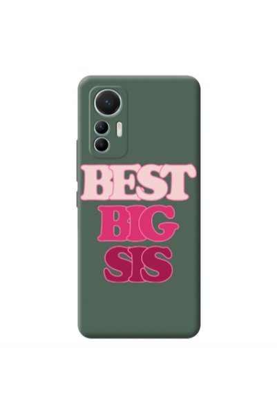 Other Xiaomi Mi 12 Lite Best Big Sis Dark Green Colored Silicone TPU Θήκη