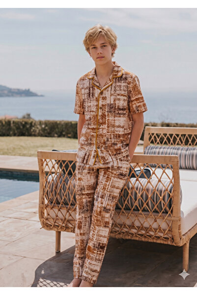 Ponki Men's Garson 100% Cotton Button-Down Pajama Set