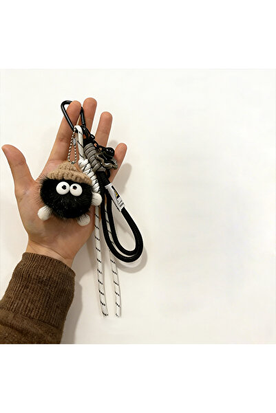 Choice5 black star Cute Leather Keychain Cartoon Small Coal Ball Key Chain Cr...