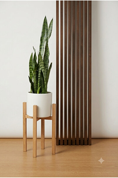 Mutowood AHŞAP SAKSILIK SAKSI STANDI DEKORATİF DÜZENLEYİCİ BOY 40 CM ÇAP 23 CM