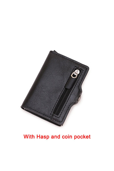Choice1 Black Carbon Fiber Rfid Blocking Men ID Holders Wallet Leather Metal ...